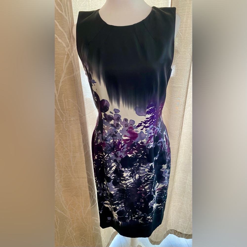 Classy Elie Tahari black satin dress ( lined, sleeveless) excellent condition!